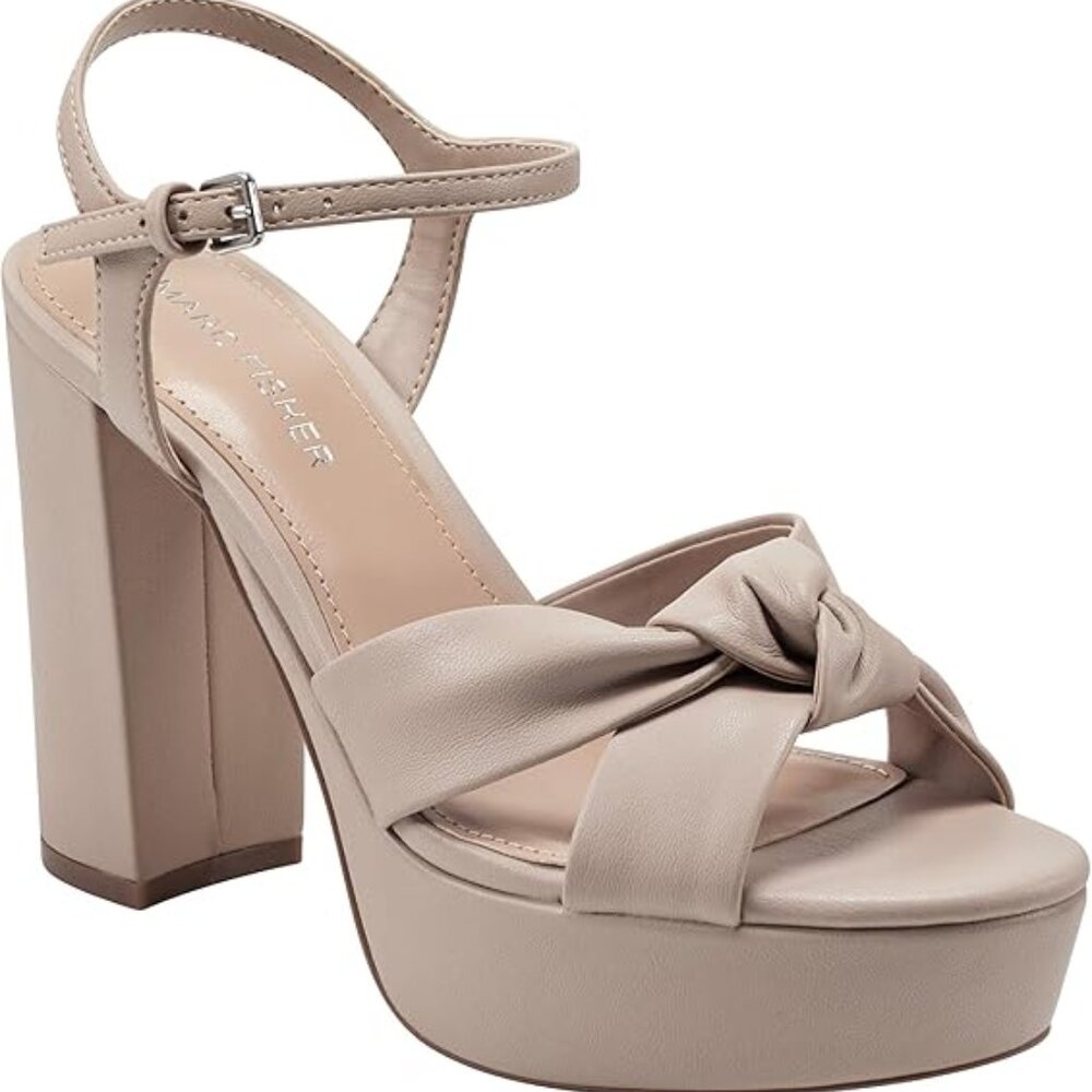 🔥SALE !! Marc Fisher Women's Block Heel Deren Sandal Open Toe Shoes Size 9M - Picture 4 of 6